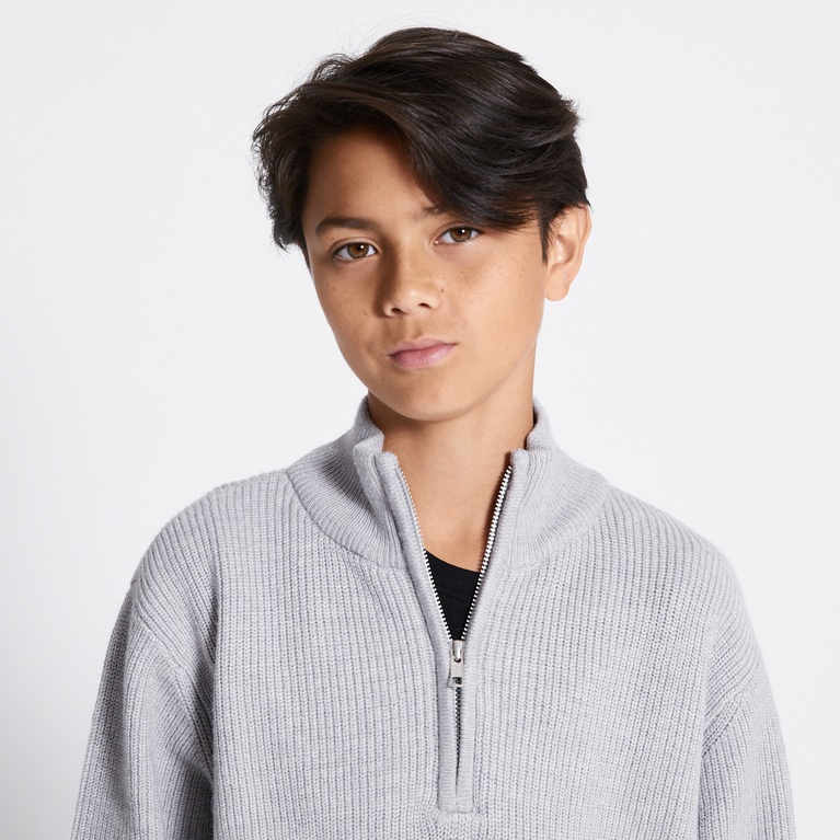 Half-zip sweater "Ruben zip" Grey Melange 2